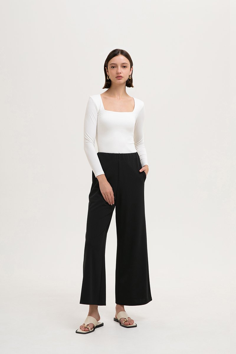 MIRABELLE SQUARE NECK LONG SLEEVE TOP MIRABELLE SQUARE NECK LONG SLEEVE TOP