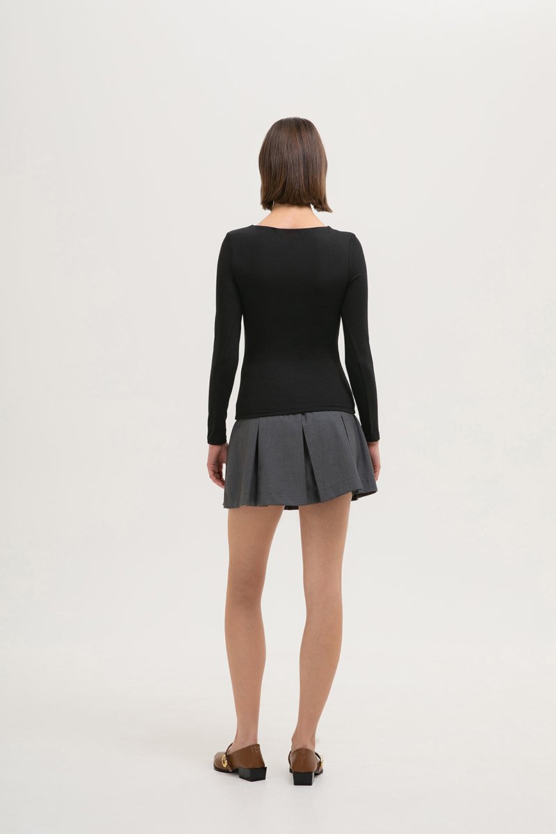 MIRABELLE SQUARE NECK LONG SLEEVE TOP MIRABELLE SQUARE NECK LONG SLEEVE TOP