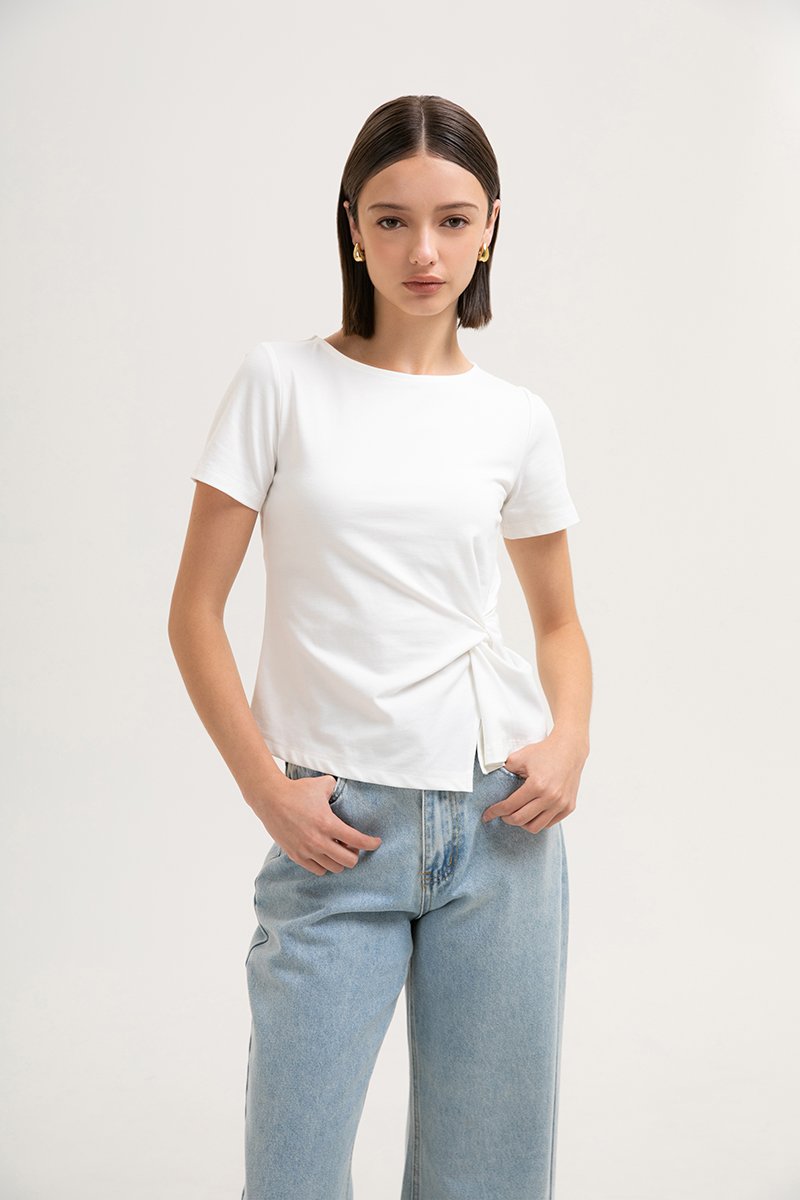 *BACKORDER* KATHLYN ASYMMETRIC KNOT TOP