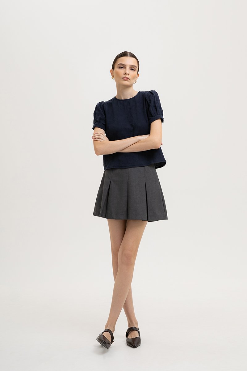 ELISABETTA COTTON PUFF SLEEVE TOP