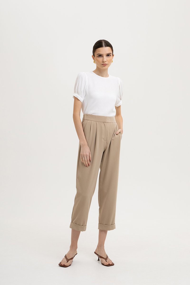 ELISABETTA COTTON PUFF SLEEVE TOP