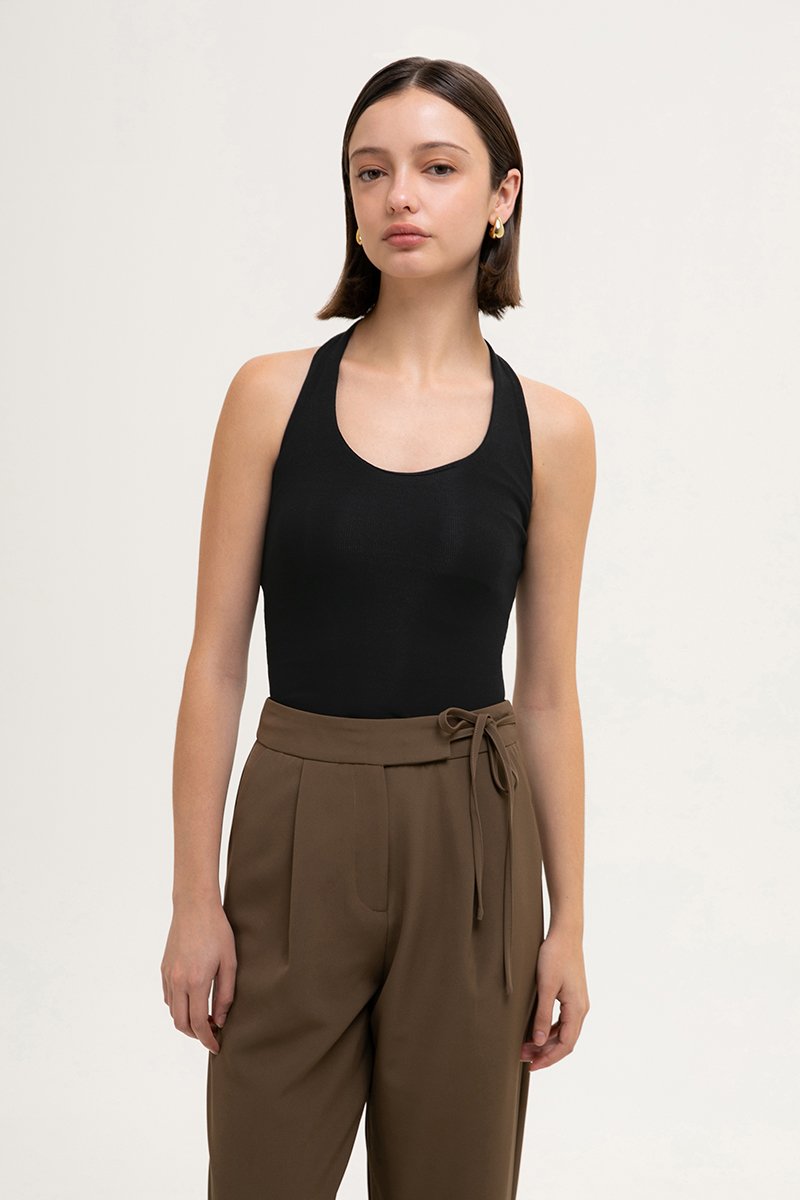 MARTA HALTER RIBBED KNIT TOP MARTA HALTER RIBBED KNIT TOP