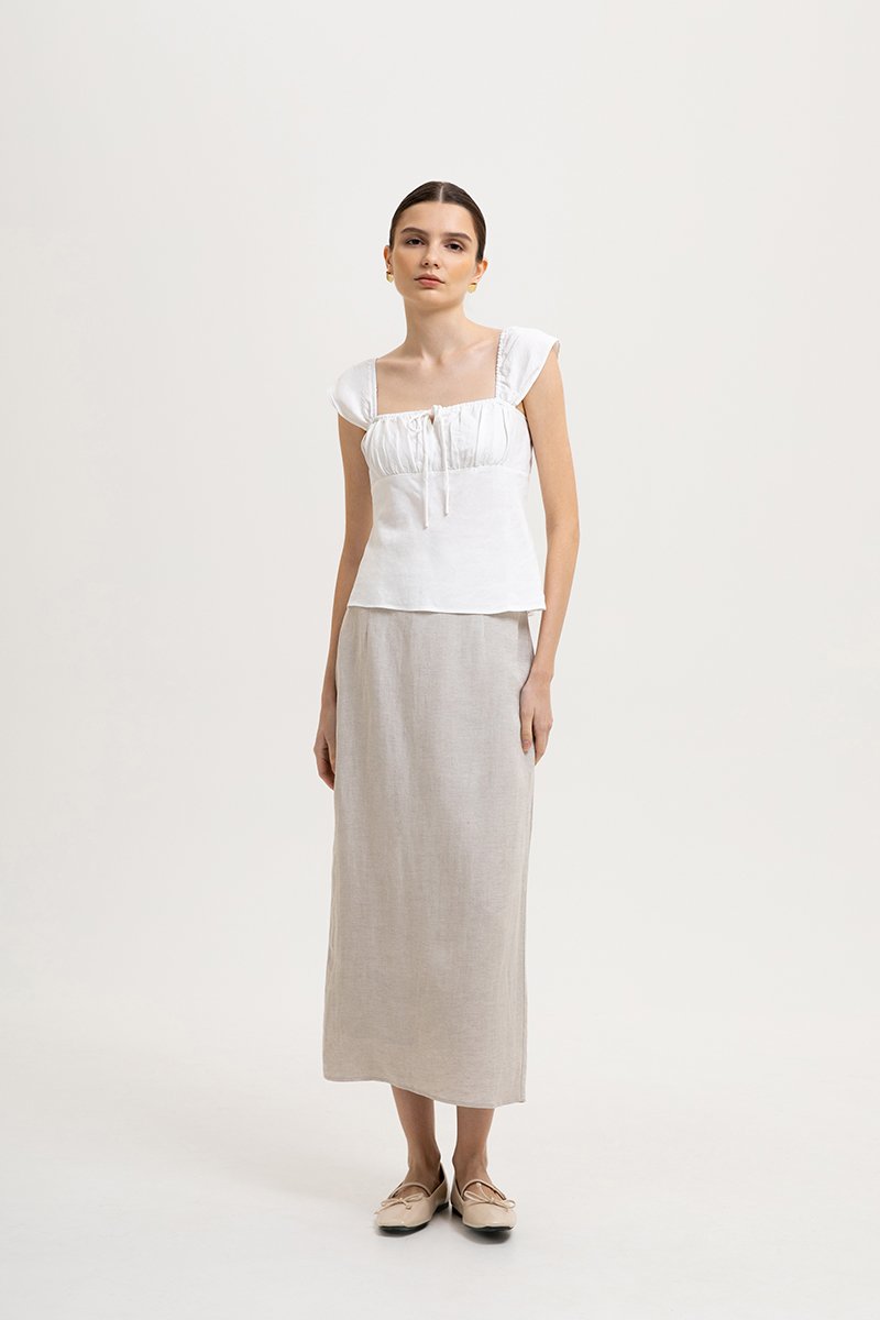 LUCIE RUCHED BABY DOLL TOP