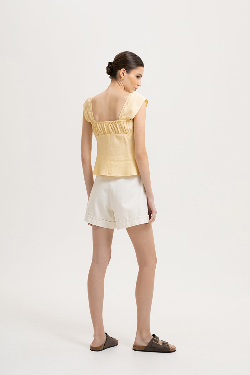 LUCIE RUCHED BABY DOLL TOP