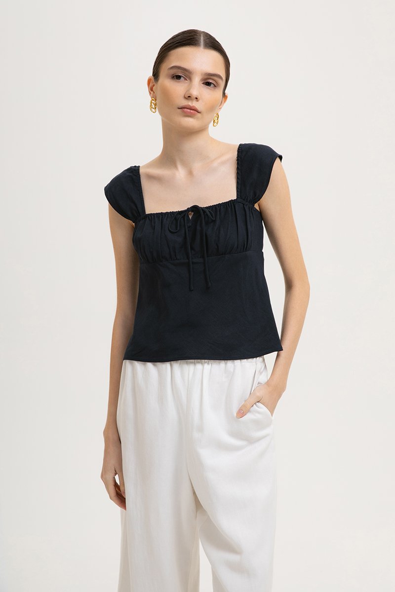 LUCIE RUCHED BABY DOLL TOP