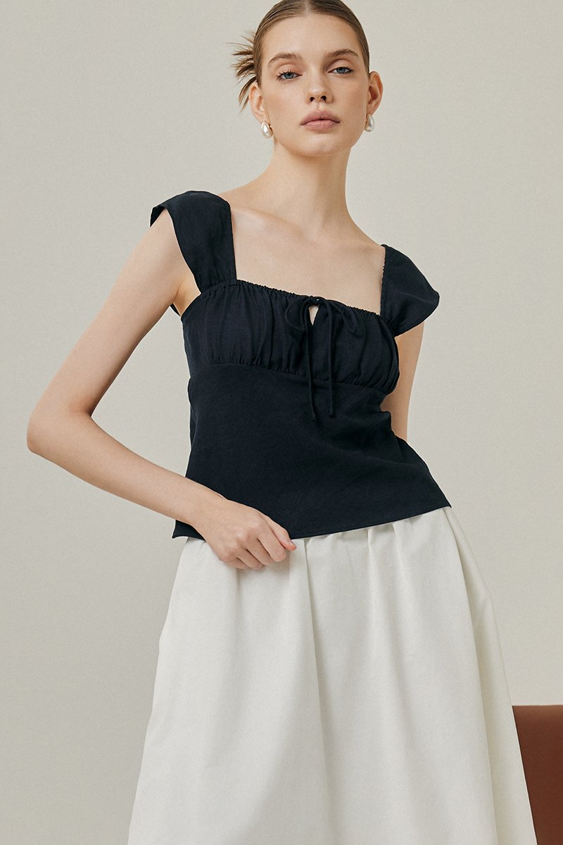LUCIE RUCHED BABY DOLL TOP