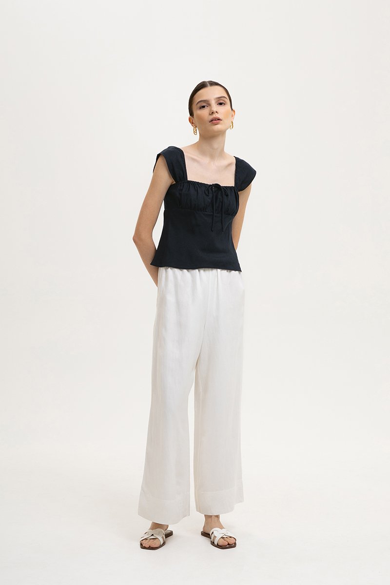 LUCIE RUCHED BABY DOLL TOP