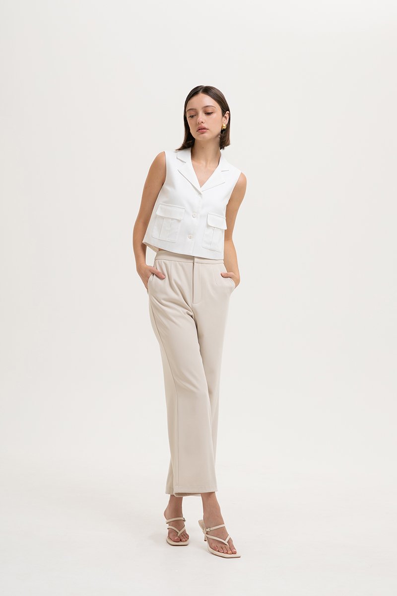 JULIA PATCH POCKET VEST TOP JULIA PATCH POCKET VEST TOP