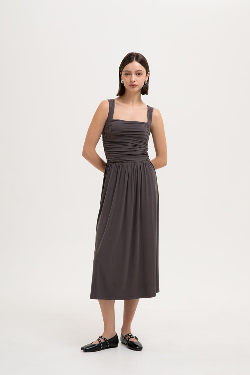 ASHLEY RUCHED DROPWAIST MODAL DRESS ASHLEY RUCHED DROPWAIST MODAL DRESS