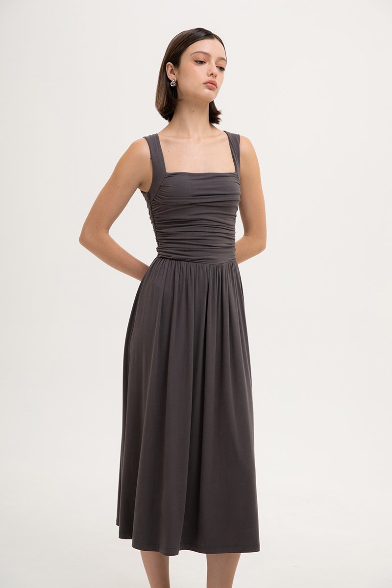 ASHLEY RUCHED DROPWAIST MODAL DRESS ASHLEY RUCHED DROPWAIST MODAL DRESS