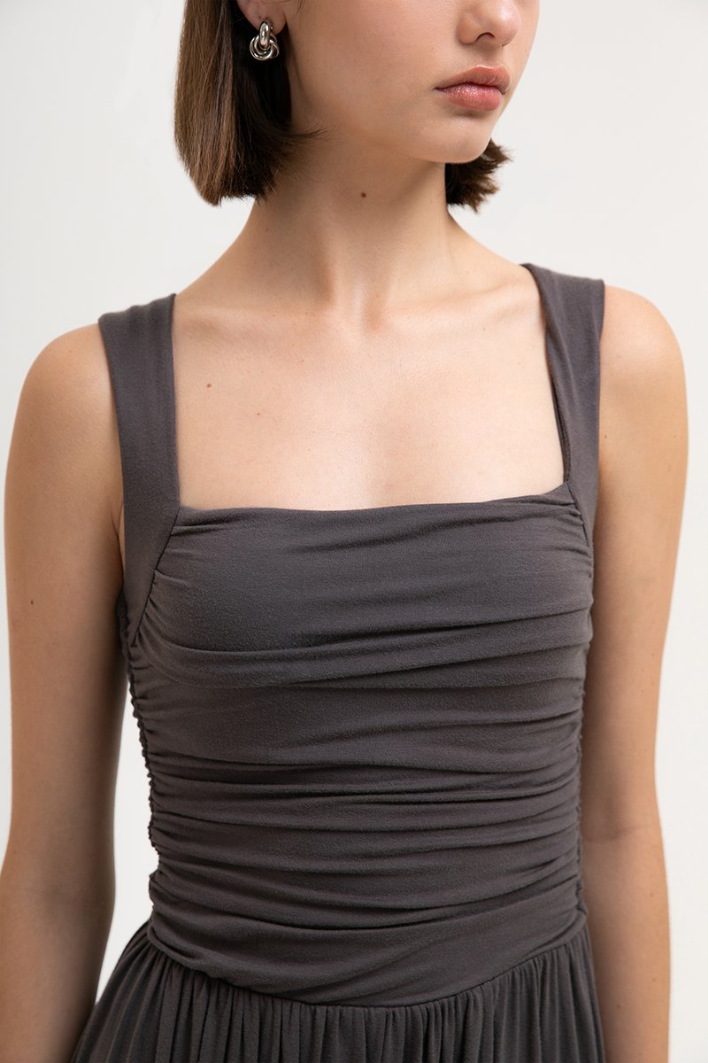 ASHLEY RUCHED DROPWAIST MODAL DRESS ASHLEY RUCHED DROPWAIST MODAL DRESS