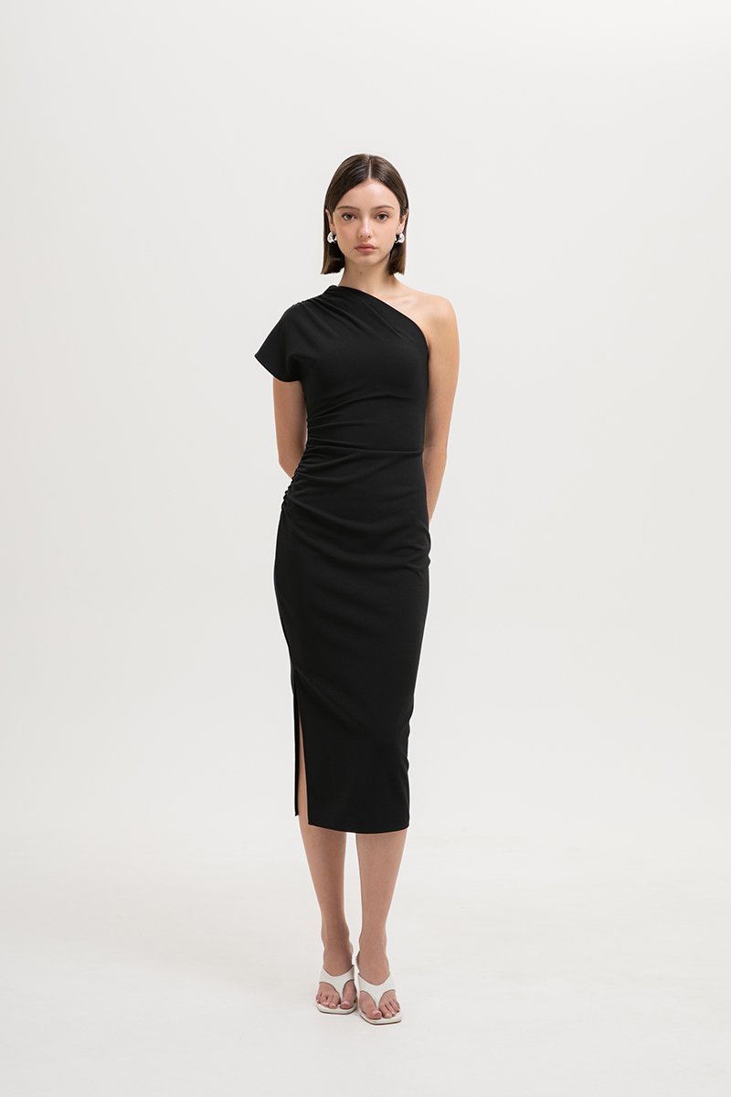 MARCIA TOGA RUCHED MIDI DRESS