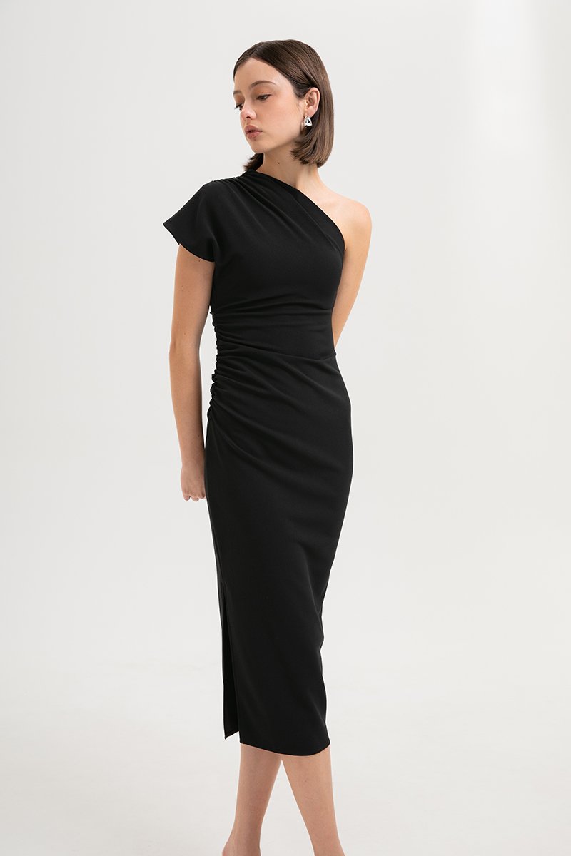 MARCIA TOGA RUCHED MIDI DRESS