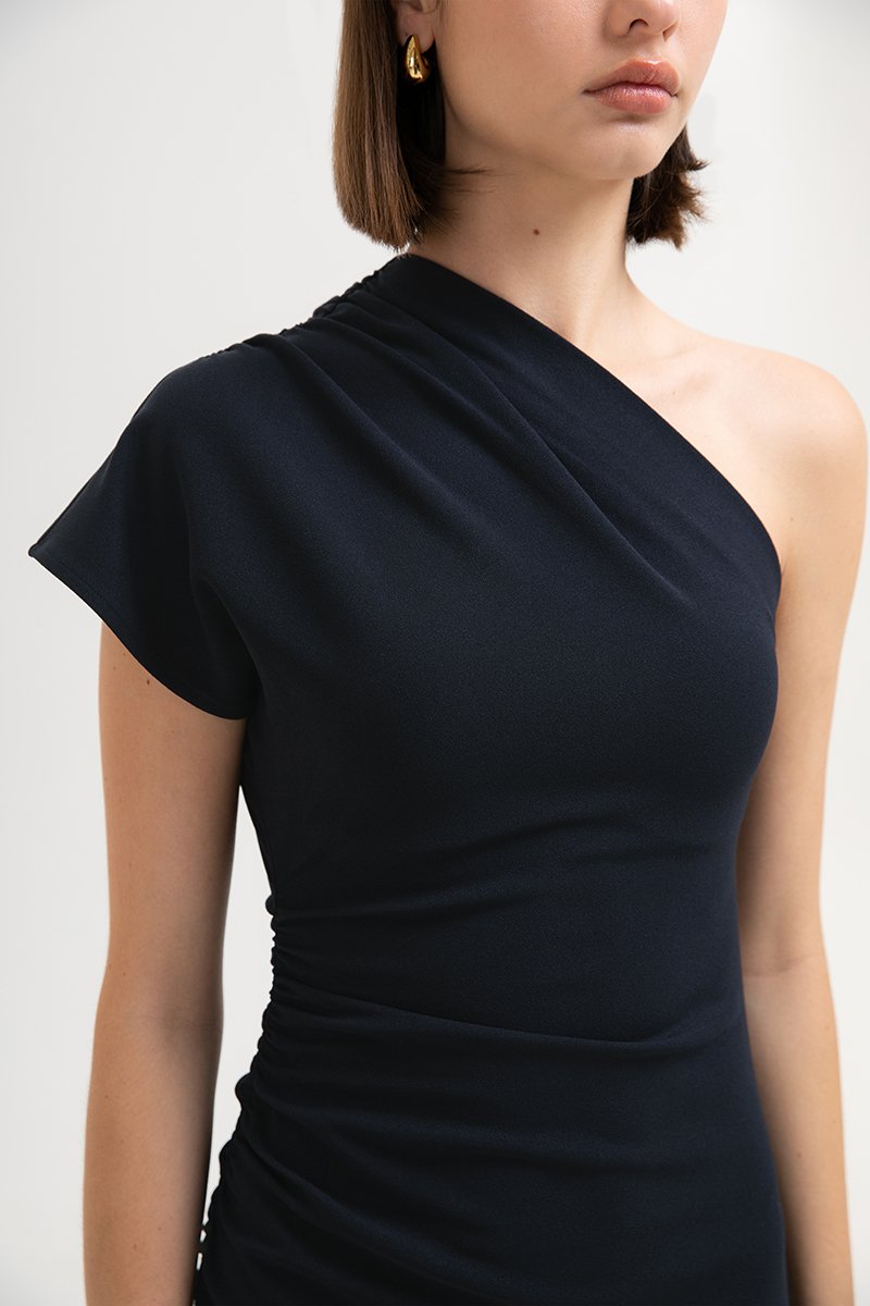 MARCIA TOGA RUCHED MIDI DRESS
