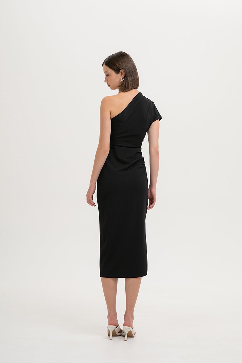 MARCIA TOGA RUCHED MIDI DRESS