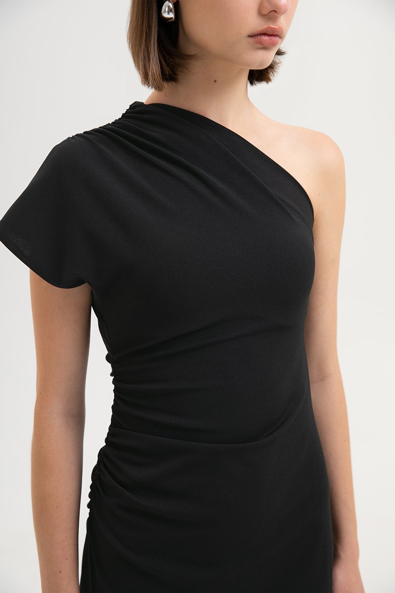 MARCIA TOGA RUCHED MIDI DRESS