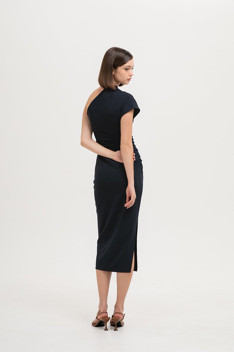 MARCIA TOGA RUCHED MIDI DRESS