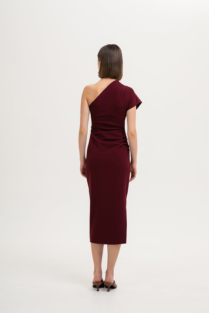 MARCIA TOGA RUCHED MIDI DRESS