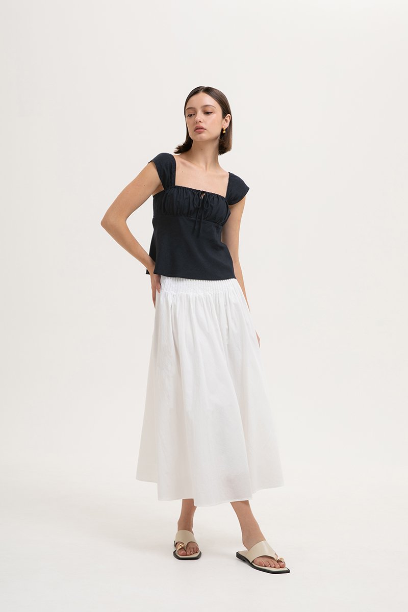 *BACKORDER* HANNAH PIN TUCK MIDI SKIRT (PETITE)