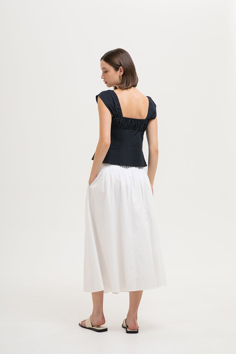 *BACKORDER* HANNAH PIN TUCK MIDI SKIRT (PETITE)