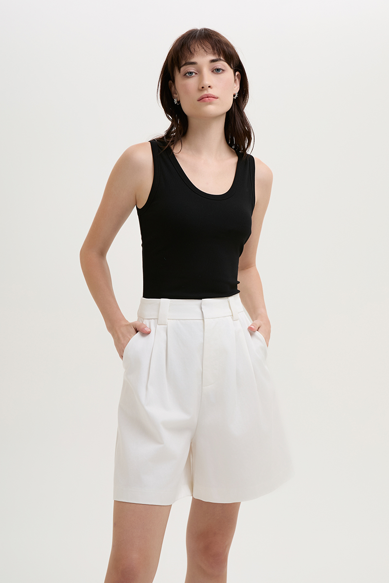 *BACKORDER* VIVIENNE PLEATED TWILL LONG SHORTS