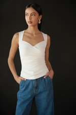 VADELLA SWEET HEART RUCHED MODAL TOP