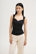 VADELLA SWEET HEART RUCHED MODAL TOP