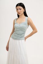 VADELLA SWEET HEART RUCHED MODAL TOP