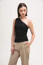 CHANTELLE ONE SHOULDER MESH TOP CHANTELLE ONE SHOULDER MESH TOP