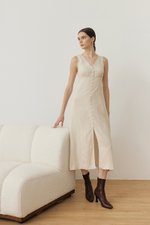 *BACKORDER* AURIELLE WAIST TIE LINEN DRESS