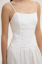 TERRIA DROP WAIST CHECKERED COTTON DRESS