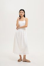 TERRIA DROP WAIST CHECKERED COTTON DRESS