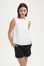 LAUREN SPLIT BACK LINEN TOP LAUREN SPLIT BACK LINEN TOP