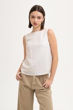 LAUREN SPLIT BACK LINEN TOP LAUREN SPLIT BACK LINEN TOP