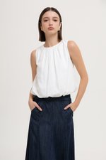 AYLA BUBBLE HEM LINEN TOP