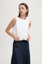 AYLA BUBBLE HEM LINEN TOP