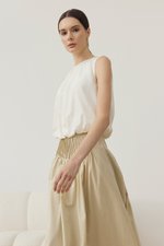 AYLA BUBBLE HEM LINEN TOP
