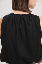 AYLA BUBBLE HEM LINEN TOP