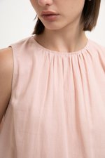 AYLA BUBBLE HEM LINEN TOP