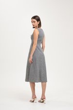 RUTH TIE FRONT GINGHAM MIDI DRESS