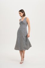 RUTH TIE FRONT GINGHAM MIDI DRESS
