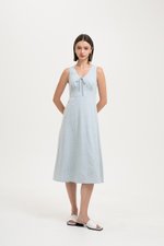 RUTH TIE FRONT GINGHAM MIDI DRESS