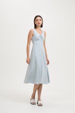 RUTH TIE FRONT GINGHAM MIDI DRESS