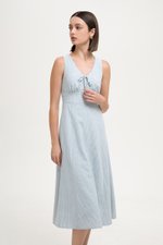 RUTH TIE FRONT GINGHAM MIDI DRESS