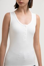 MAVIE SCOOP NECK BUTTON DOWN TANK TOP MAVIE SCOOP NECK BUTTON DOWN TANK TOP