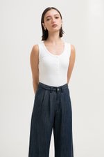 MAVIE SCOOP NECK BUTTON DOWN TANK TOP MAVIE SCOOP NECK BUTTON DOWN TANK TOP