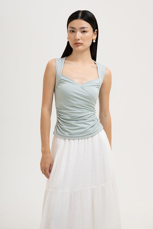 VADELLA SWEET HEART RUCHED MODAL TOP