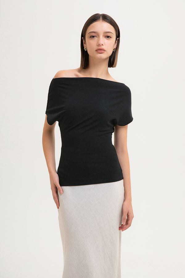 *BACKORDER 3* RACHAEL OFF SHOULDER TEE