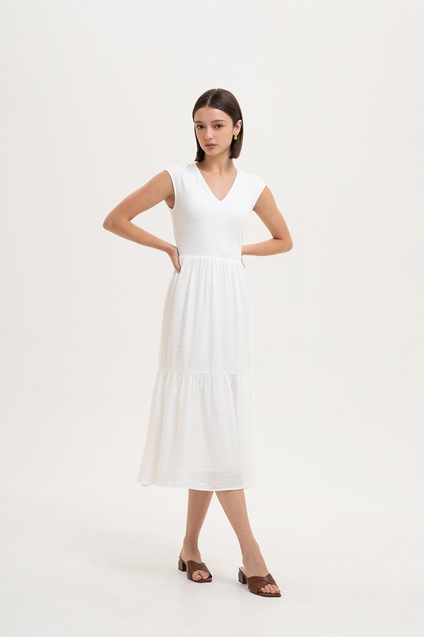 ODELIA V-NECK CONTRAST DRESS