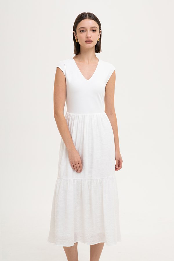 ODELIA V-NECK CONTRAST DRESS